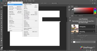 Adobe Photoshop — Меню программы