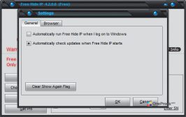 Free Hide IP — Настройки программы