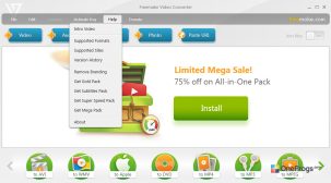 Freemake Video Converter — Меню программы