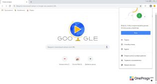 Google Chrome — Меню программы