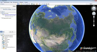 Google Earth — Интерфейс программы
