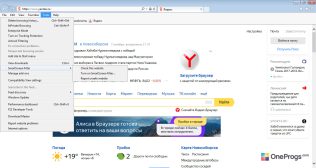 Internet Explorer — Меню программы