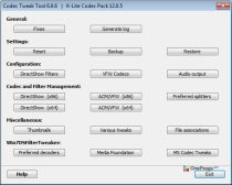 K-Lite Codec Pack — Меню программы