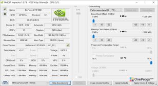 NVIDIA Inspector — Overclocking