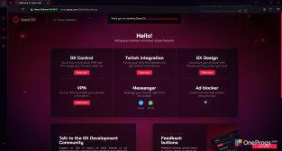 Opera GX — Главный экран