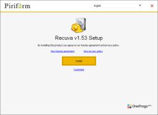 Recuva — Установка программы